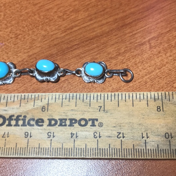 Sterling Silver and Turquoise Bracelet - Picture 4 of 6
